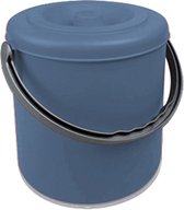 Afvalbakje - 'Eureka' - afvalscheiding - 10 liter - deksel - afsluitbaar - blauw - hengsel
