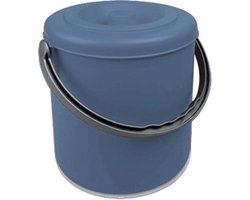 Afvalbakje - 'Eureka' - afvalscheiding - 10 liter - deksel - afsluitbaar - blauw - hengsel