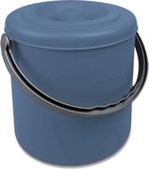 Poubelle - ' Eureka' - tri sélectif - 25 litres - couvercle - verrouillable - bleu - poignée