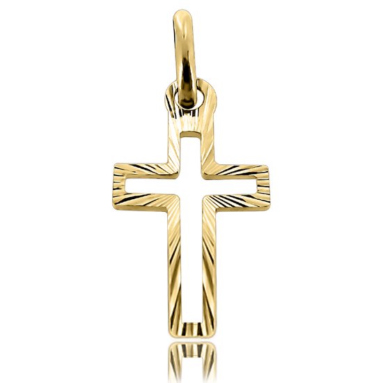 Juwelier Zwartevalk 14 karaat gouden kruis hanger - 14.101.026