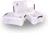 Set van 3 Transparante Opbergboxen 15 Liter | Waterdicht en Stapelbaar met Deksel | Perfect voor Huishouden, Slaapkamer en Klussen | 42cm x 31cm x 28cm