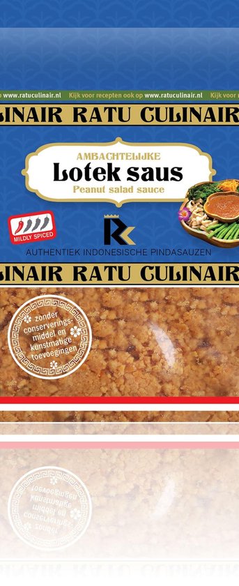 Ratu Culinair | 4 x 400 gr Lotek saus | Ambachtelijk bereid | Mild kruidig | voor groenten schotels | glutenvrij