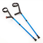 Motion Healthcare Foldacrutch - Kleur Blauw - Per paar - Opklapbare Lichtgewicht elleboogkrukken voor revalidatie - Opvouwbaar - Verstelbaar - Gesloten manchet - Gratis opbergtas