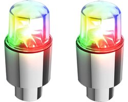 DrPhone FireFly - 2x Ventieldop met LED RGB (7 kleuren) - Lichtsensor - Fiets Ventiel Licht voor o.a. fietsen Waterdicht