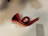 Kersthanger - trompet - rood - glas - 10 cm