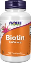 NOW Foods - Biotine, 5000 mcg, 120 veg. capsules