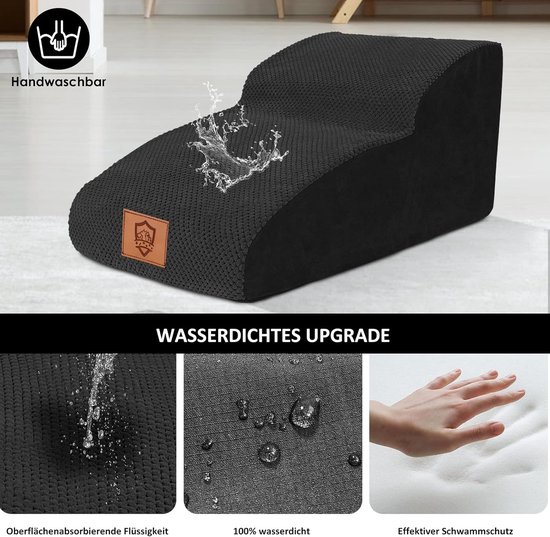 VEVOR Houten trap/huisdiertrap, 2-in-1 opvouwbare houten hondentrap voor bedden, bank en auto, hondentrap en oprit met 2 treden voor kleine, middelgrote en grote huisdieren, tot 49 kg