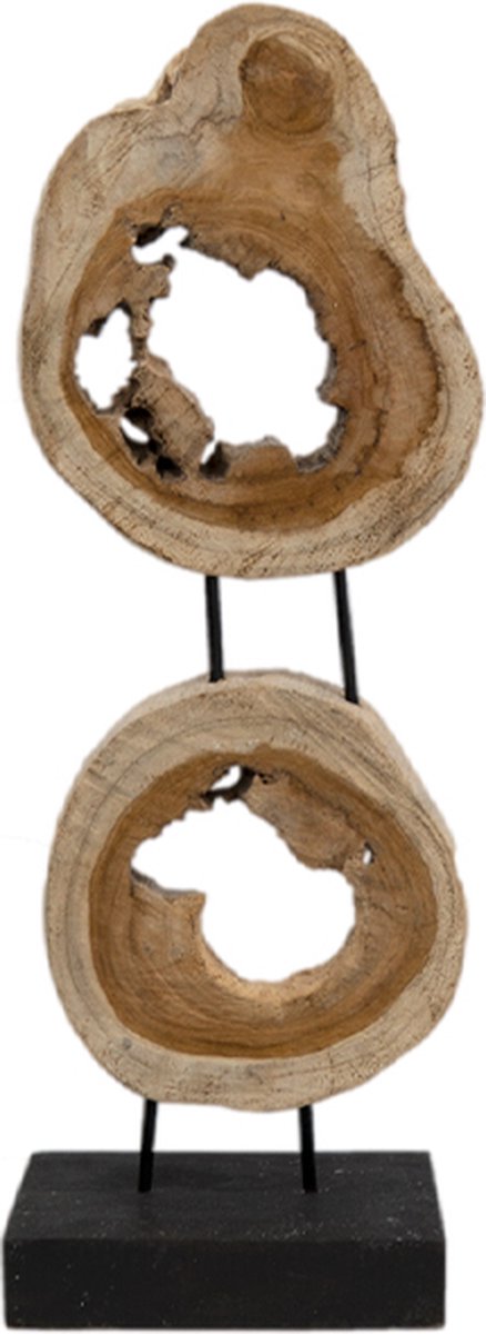 JoJo Living Woonaccessoires Ornamenten Teakhouten ornament Bola Rond Handgemaakt