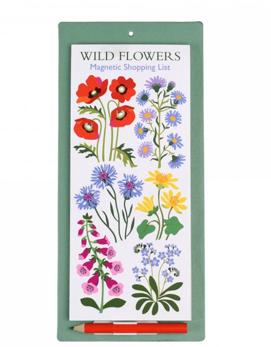 magnetisch Boodschappenlijstje Wild Flowers magneet koelkastmagneet notitieblok