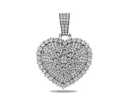 Juwelier Zwartevalk zilveren (gerhodineerd) hart hanger - 24.210
