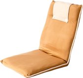 Vloerstoel met rugleuning Easy II - zitkussen & outdoor relaxstoel voor meditatie, yoga, camping of als gamingstoel voor tieners ontspanning - beige