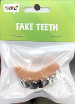 Fake teeth Nep tand feestartikelen fopartikelen zilveren tanden