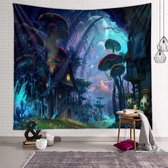 Zodight Psychedelic Tapestry, Dream Forest House Tapestry, Forest Wall Hanging, Multicoloured Wall Decoration for Bedroom, Living Room, Dorm