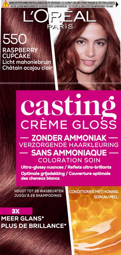 L'Oréal Paris Casting Crème Gloss Licht Mahoniebruin 550 - Semi-permanente Haarkleuring Zonder Ammoniak