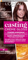 L’Oréal Paris Casting Crème Gloss Midden As Kastanjebruin 415 - Semi-permanente Haarkleuring Zonder Ammoniak