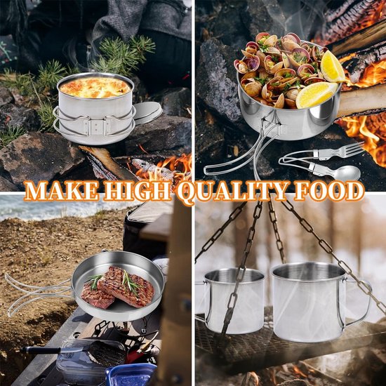 Naturehike Camping Töpfe und Pfannen Set Outdoor Kochgeschirr Wasserkocher Antihaft-Campingkocher Geeignet für 2-6 Personen Multifunktional Leicht und tragbar Geeignet für Survival und Abenteuer