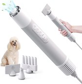 Professionele hondenfohn - 470W - Instelbare windsnelheid - Stil design - Waterblazer voor honden - Met opzetstukken - Wit - Hondenfohn