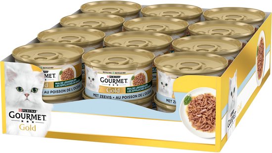 Foto: Gourmet gold malse lekkernijen kattenvoer natvoer zeevis 24 x 85 g