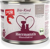 Herrmann's BIO Puur Rund 12 x 200 gram - Hondenvoer - Kattenvoer - Natvoer - Beef