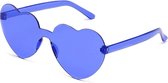 T.O.M.- Bril Hart -Blauw - Hartjes bril- Carnaval bril- Festival bril- Zonnebril- Unisex bril- Grappige bril