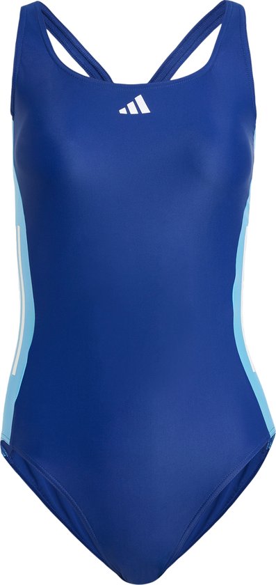 adidas Performance 3-Stripes Colorblock Swimsuit - Dames - Blauw- 38