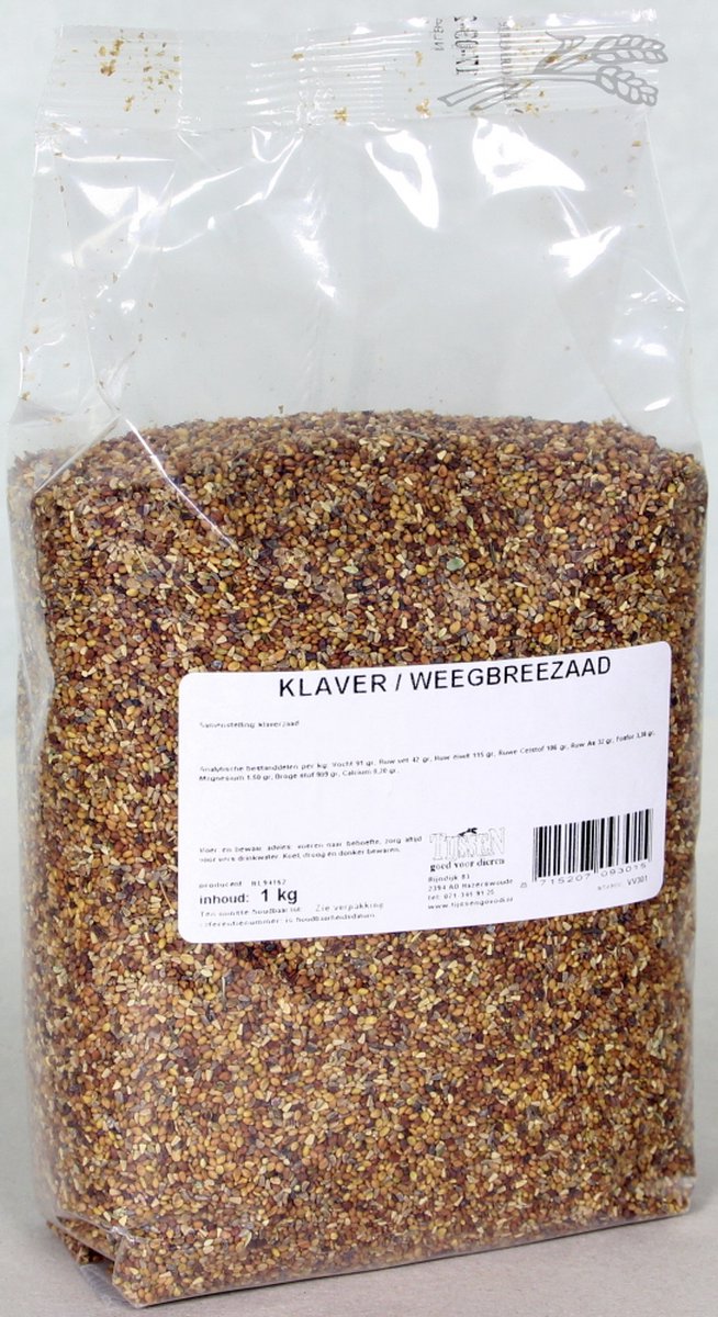 Tijssen klaver/weegbreezaad - vogelvoer - voor vinkjes, putters en sijsjes - 1 kilo -