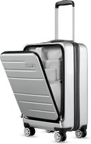 Handbagage trolley koffer met laptopvak, zilver, LuggeX Bagage met laptopvak