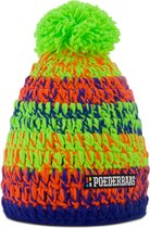 Poederbaas Classic Colorful Beanie/Muts - Oranje/Groen/Blauw
