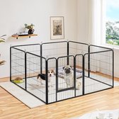 Enclos pour chiots en 8 pièces, enclos libre pour chiots, enclos pour chiens, avec porte par panneau, environ 80 x 80 cm