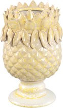 PTMD Tamiah Yellow ceramic pineapple shaped pot on base