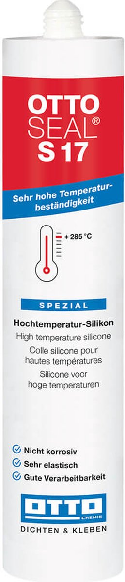 Ottoseal S17 hittebestendige silicone - 310 ml koker - roodbruin - voor ovens en schoorstenen