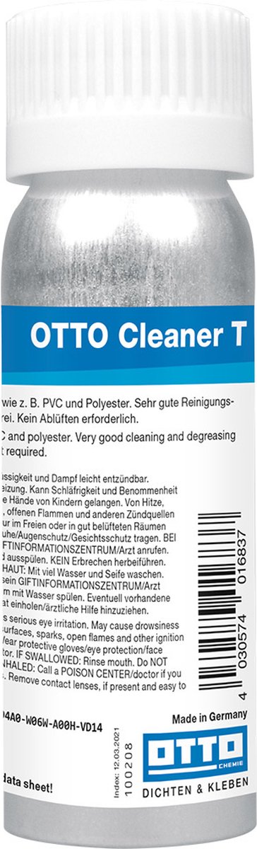 Otto Cleaner T reiniger - 100 ml blik - voor ontvetten oppervlakken voor kitten en verlijmen