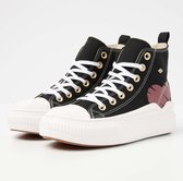 British Knights - Kaya Flow Mid Dames Sneakers Hoog - Maat 38 - Zwart - Katoen - Vrouwen Schoenen
