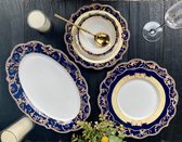 Service de vaisselle en porcelaine Selinex bleu foncé 25 pièces