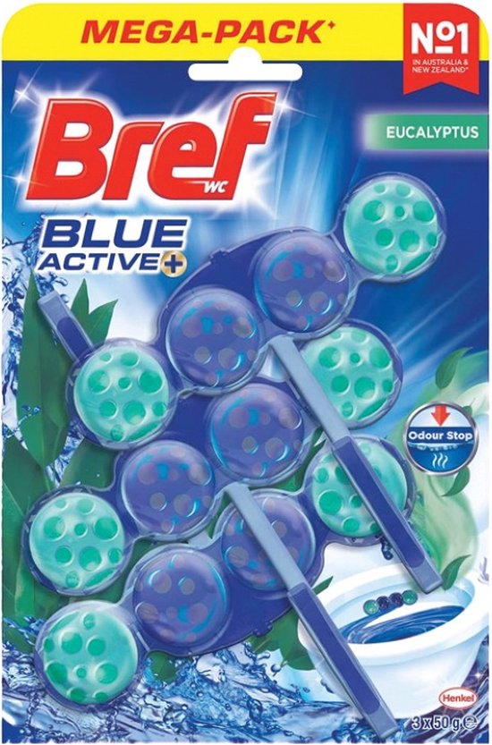 bloc wc désodorisant bref bleu 2 pièces