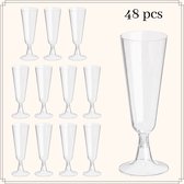 Verres à Champagne en Plastique OTIX - Réutilisables - 48 pièces - 150ml - Transparent - Plastique