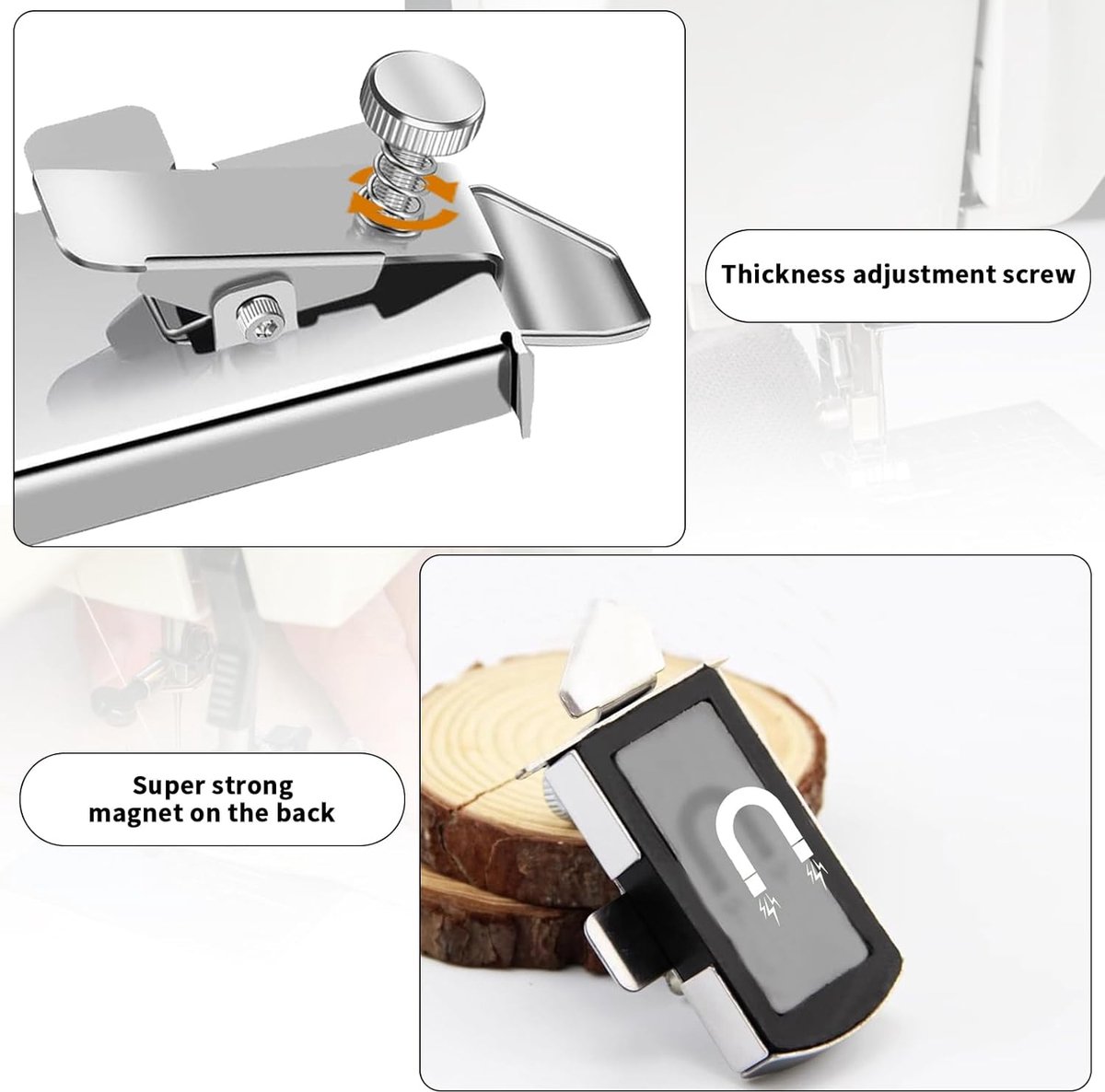 Guide De Couture Magnétique Orange Pour Machine à Coudre - Puissant Et Avec échelle Pour Ourlets Précis - 10