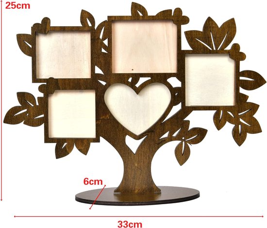 SUMGAR Boho Fotolijst van bamboe, 20 x 25 cm, 20 x 25 cm, natuur of tafel, cadeau voor familie, mama, papa, oma, vrienden
