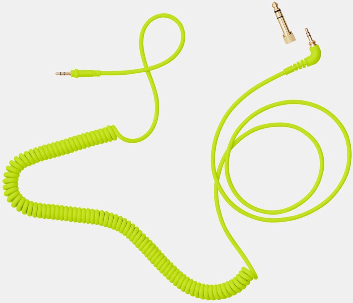 AIAIAI C18 - coiled, neon yellow 1,5 m w. adapter - Kabel voor DJ-koptelefoon