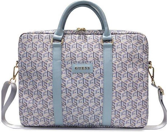 Guess G-Cube Stripes Laptoptas voor o.a. Notebooks (16 Inch) - Blauw