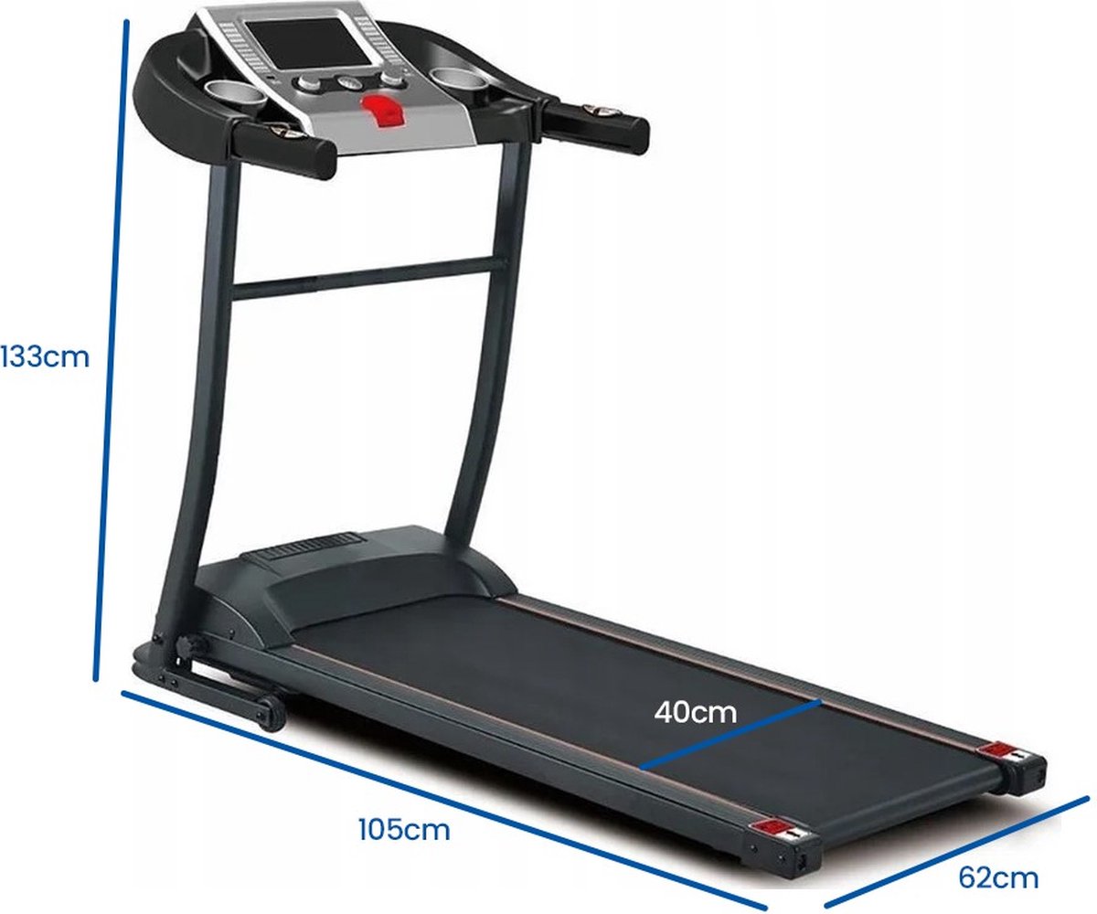 Afbeelding 3 van Loopband fitness - inklapbaar - met hartslag en USB functie