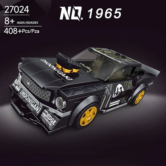 Mould King 27024 Speed Models - Ford Mustang - 408 onderdelen met vitrine - Past op alle bekende merken - Bouwdoos