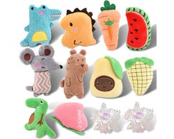 12Psc Catnip Toys - Plush Scratch Play Chewing Teeth Cleaning - Creative Pillow Scratch Pet Teeth Grinding Chew Toys