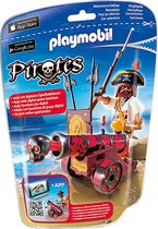 PLAYMOBIL Pirates Pirate avec canon rouge - 6163
