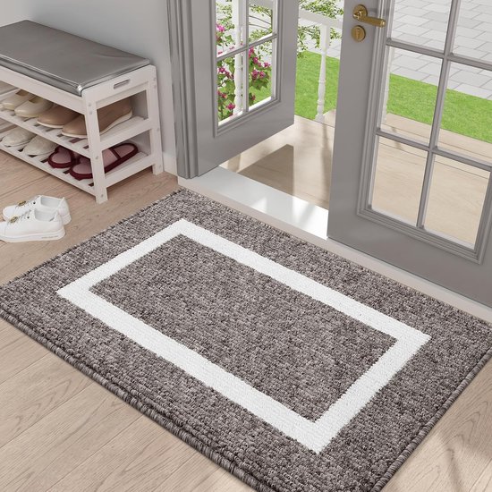 Braozaiw Tapijt, geschikt voor binnen en buiten, vuilvangmat voor binnen, antislip, machinewasbare deurmat voor hond, ingang, voordeur, hal (80×120, Diamantraster