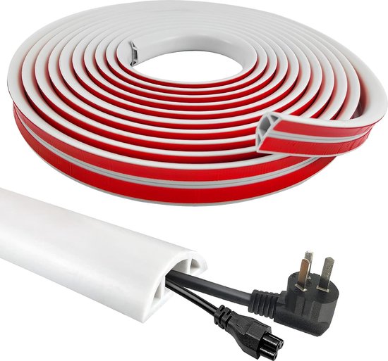 Goulotte de câble flexible blanche autocollante de 8 m, goulotte de câble