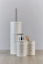 Set de toilette Home - Porte-brosse de toilette, acier, 9 x 37,5 x 9 cm, crème