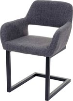 Cosmo Casa Eetkamerstoel - Zwevende stoel keukenstoel - Retro jaren 50 ontwerp - Stof - Grijs