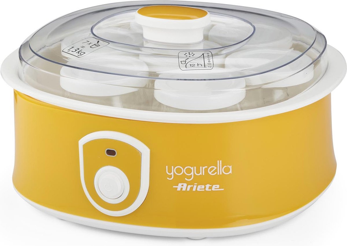 Ariete 0617 Yogurella - yoghurt maker - totaal 1,3 liter - 7 glazen potjes - 20 Watt