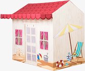 Role Play strandhuis - Speeltent voor kinderen - 130 x 86 x 124 cm - Premium Handgemaakt puur Katoen - Speelhuis voor binnen en buiten - Kindertent voor jongens en meisjes